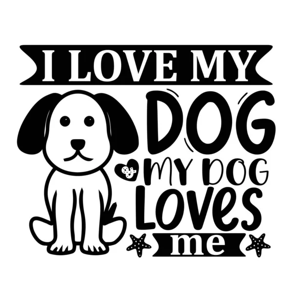 Love Dog Typographic Vector Design Isolated Text Lettering Composition — Stock Vector