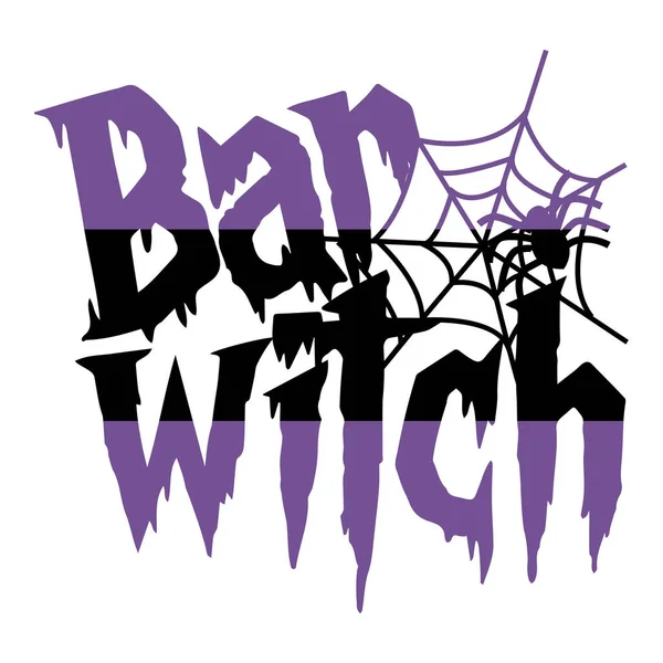 Bar Witch Disegno Vettoriale Tipografico Testo Isolato Composizione Lettering — Vettoriale Stock