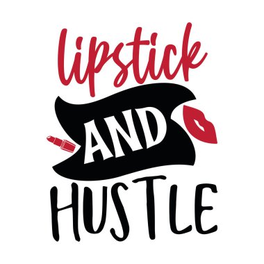 ruj ve acele tipografik vektör tasarımı, izole metin, harf bileşimi 