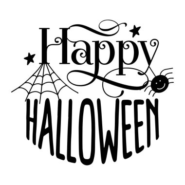  Mutlu Cadılar Bayramı tipografik vektör tasarımı, izole metin, harf kompozisyonu 