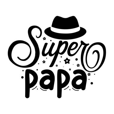 super papa tipografik vektör tasarımı, izole edilmiş metin, harf bileşimi 