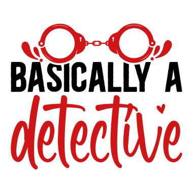 Temel olarak bir dedektif tipografik vektör tasarımı, izole edilmiş metin, harf kompozisyonu   