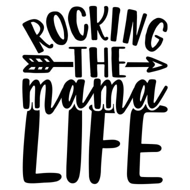 Ana yaşam tipografik vektör tasarımı, izole metin, harf kompozisyonu   