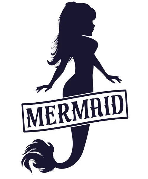 stock vector  mermaid typographic vector design, isolated text, lettering composition   