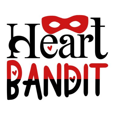 kalp hırsızı tipografik vektör tasarımı, izole metin, harf kompozisyonu  