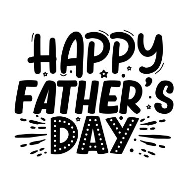Mutlu Babalar Günü tipografik vektör tasarımı, izole edilmiş metin, harf kompozisyonu  