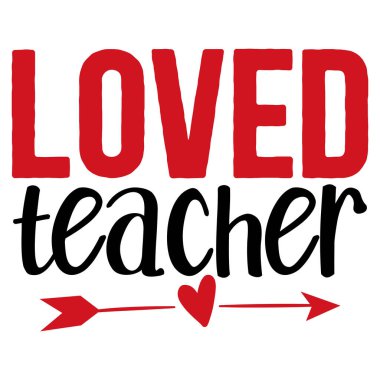 sevilen öğretmen tipografik vektör tasarımı, izole metin, harf kompozisyonu 