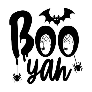 boo uah tipografik vektör tasarımı, izole metin, harf bileşimi 