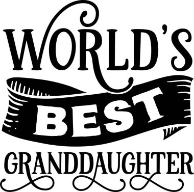 Dünyanın en iyi torunu tipografik vektör tasarımı, izole metin, harf kompozisyonu 