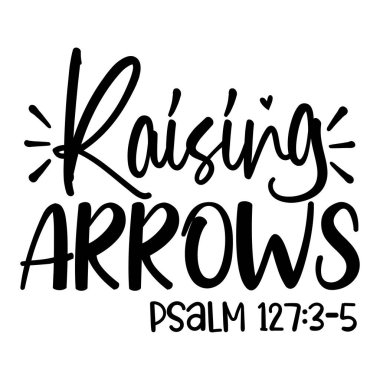 Artan oklar tipografik vektör tasarımı, izole metin, harf bileşimi 