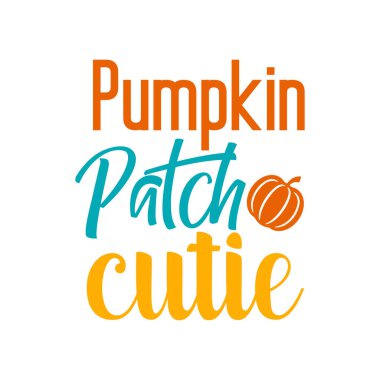 balkabağı yaması sevimli tipografik vektör tasarımı, izole metin, harf bileşimi  