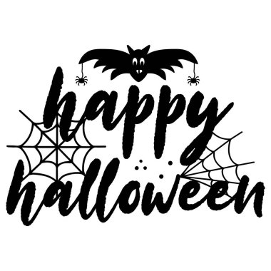 Mutlu Cadılar Bayramı tipografik vektör tasarımı, izole metin, harf kompozisyonu  