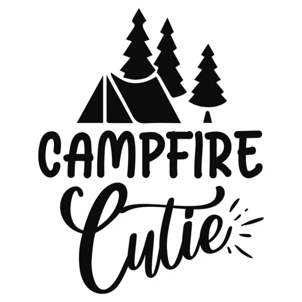 Campfire Cutie Typographic Vector Design Isolated Text Lettering Composition — Stock Vector