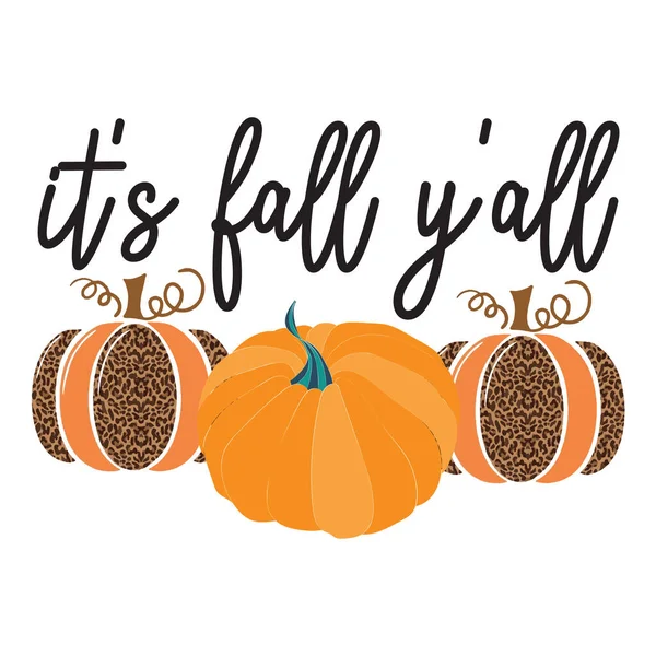 Fall All Typographic Vector Design Isolated Text Lettering Composition — Stock Vector