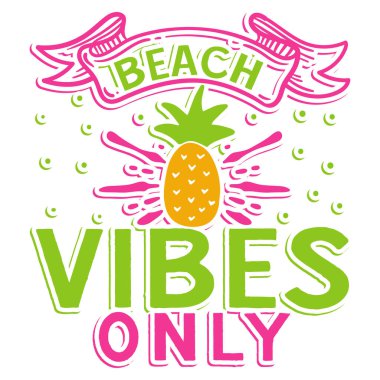 plaj titreşimleri sadece tipografik vektör tasarımı, izole metin, harf kompozisyonu   