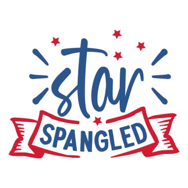 star spangled  typographic vector design, isolated text, lettering composition   clipart