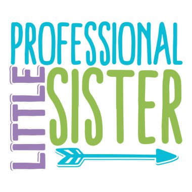  profesyonel küçük kardeş tipografik vektör tasarımı, izole metin, harf kompozisyonu  