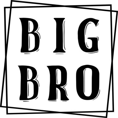 büyük kardeş tipografik vektör tasarımı, izole metin, harf bileşimi  