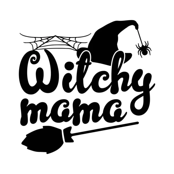 Witchy Mama Disegno Vettoriale Tipografico Testo Isolato Composizione Lettering — Vettoriale Stock