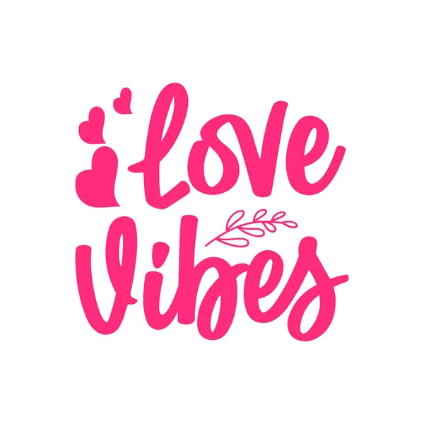 Love Vibes Typographic Vector Design Isolated Text Lettering Composition — Stock Vector