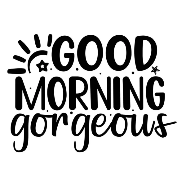 Günaydın muhteşem tipografik vektör tasarımı, izole edilmiş metin, harf bileşimi   