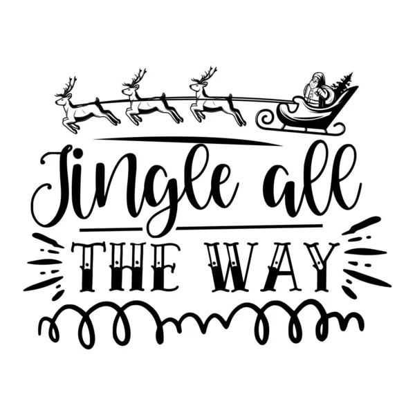 Jingle All Way Τυπογραφικό Διανυσματικό Σχεδιασμό Απομονωμένο Κείμενο Σύνθεση Γραμμάτων — Διανυσματικό Αρχείο