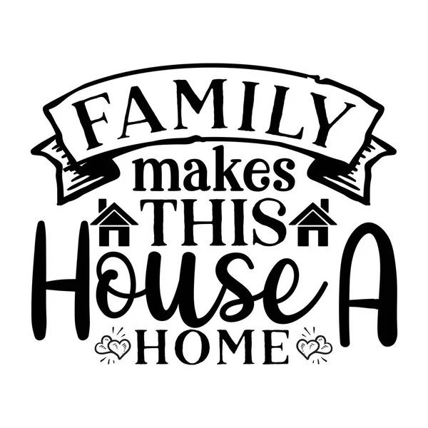家庭使这所房子成为家庭排字矢量设计 孤立的文字 字母组合 — 图库矢量图片