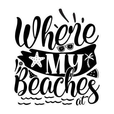 Sahillerimin tipografik vektör dizaynı, izole metin, harf kompozisyonu 