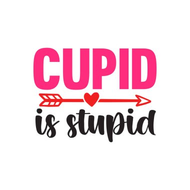 cupid aptal bir tipografik vektör tasarımı, izole edilmiş metin, harf bileşimi 