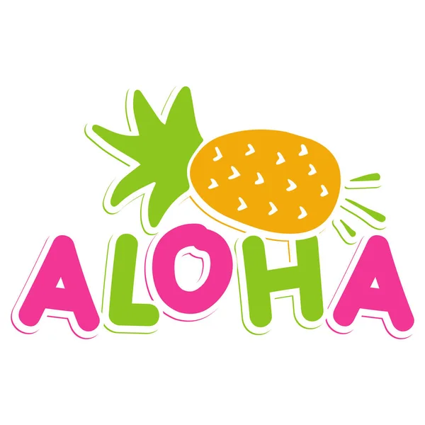 Aloha Disegno Vettoriale Tipografico Testo Isolato Composizione Lettering — Vettoriale Stock