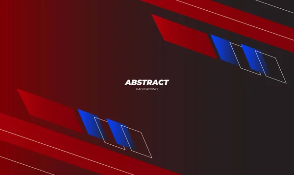 Fond Abstrait Rouge Bleu Style Géométrique Vecteur Stock — Image vectorielle
