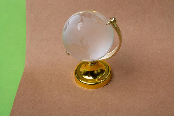 World Globe Cystal Glass Globalt Affärs Och Ekologikoncept — Stockfoto