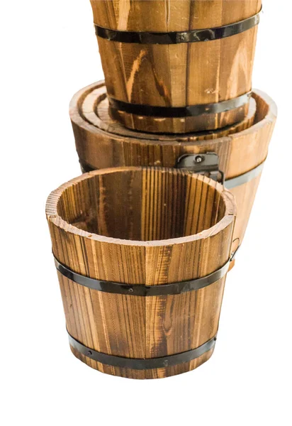 Wooden Barrel Storing Beverages Isolated White Background — Stock Photo, Image