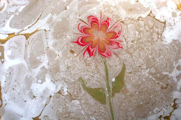 Abstract ebru cover art. Floral Ebru marbling texture background design.