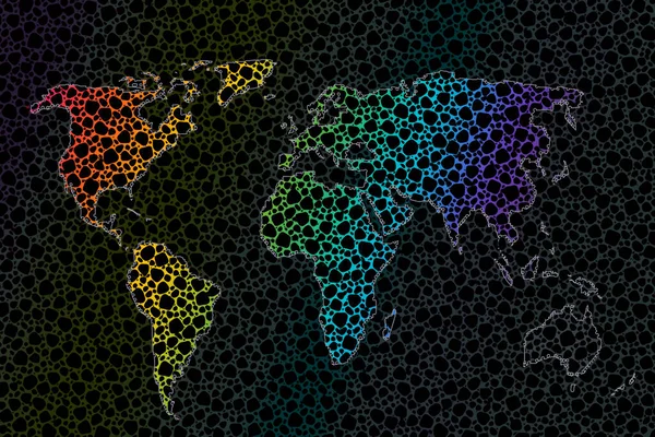 Дизайн Карты Мира Земля Континентами Карта Европы Америки Азии Австралии — стоковое фото