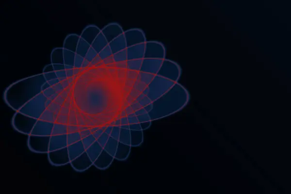 Символ Атомної Енергії Електрони Рухаються Орбітах Концепції Атомної Енергії Модель — стокове фото
