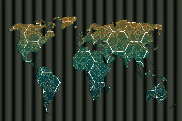 Дизайн Карт Світу Земля Континентами Карта Євро Америки Азії Австралії — стокове фото