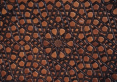 Tahtada geometrik desenli Osmanlı Türk sanatı