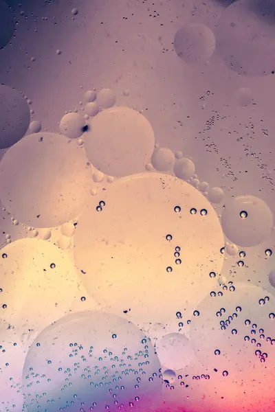 Burbujas Aceite Dentro Los Patrones Forma Base Agua — Foto de Stock