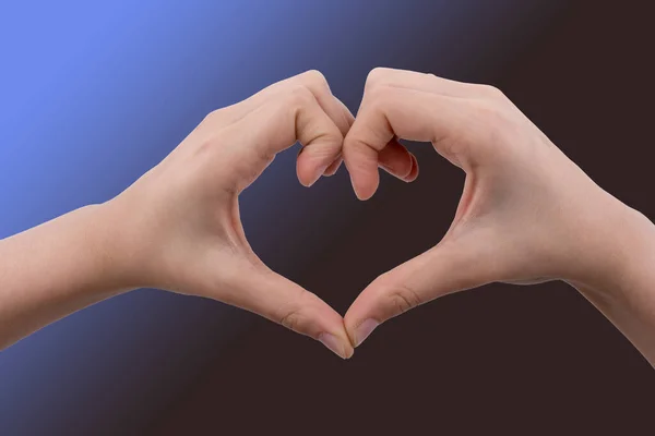 Hand Making Heart Shape White Background — Stock Photo, Image
