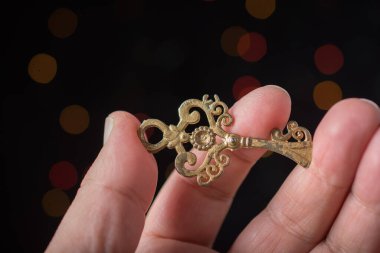 Retro tarzı anahtar bokeh ışık arka plan üzerinde