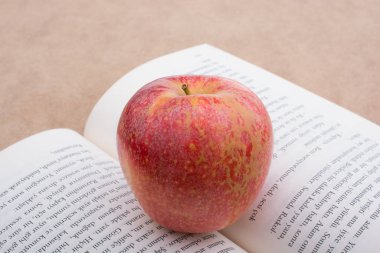 Kırmızı elmayla okula dönüş teması