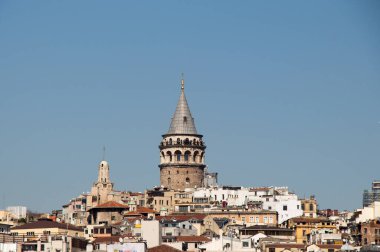İstanbul 'daki Bizans döneminden Galata Kulesi manzarası