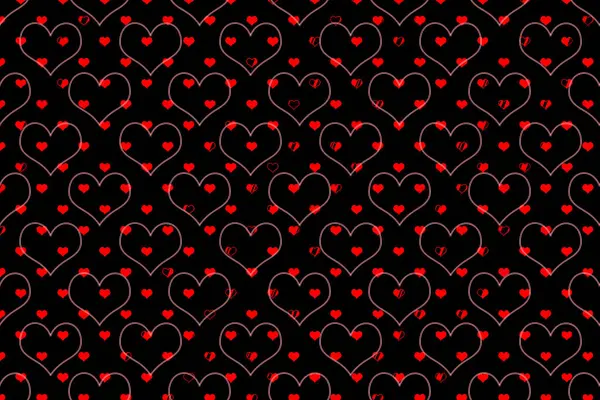 Hearts Patterns Template Greeting Card Valentine Day — Stock Photo, Image