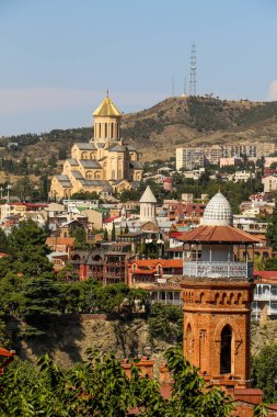 Gürcistan 'daki Tiflis' in güzel panoramik manzarası
