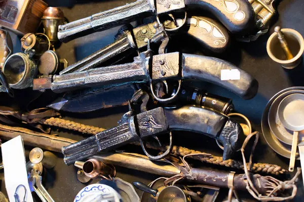 stock image Antique stylistic revolve-like gun from Ottoman times on display