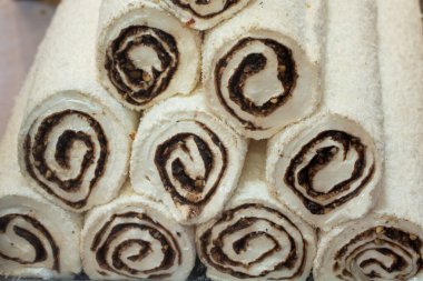 Geleneksel Türk Lokum şekeri ile kaplanmış yumuşak şekerler