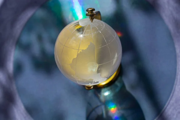 Wereldbol Kristalglas Globaal Concept Voor Bedrijfsleven Ecologie — Stockfoto
