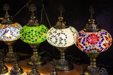 Osmanlı tarzı renkli mozaik lambalar Fenerler