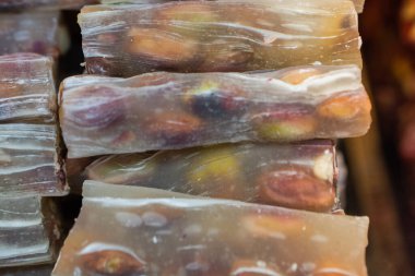 Geleneksel Türk Lokum şekeri ile kaplanmış yumuşak şekerler